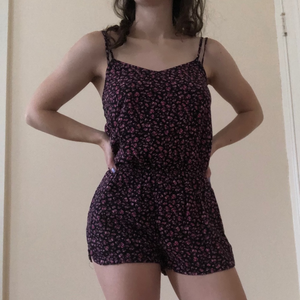 Purple Floral Romper